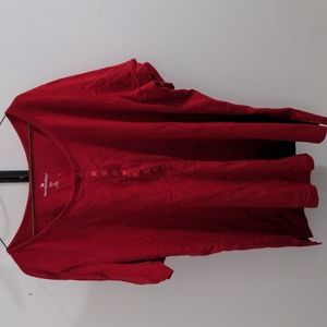 Classic Woman Within red half button down tee